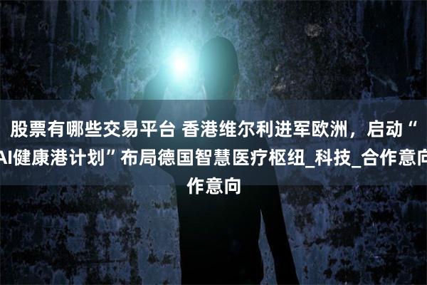 股票有哪些交易平台 香港维尔利进军欧洲，启动“AI健康港计划”布局德国智慧医疗枢纽_科技_合作意向