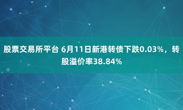 股票交易所平台 6月11日新港转债下跌0.03%，转股溢价率38.84%