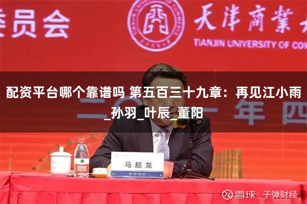 配资平台哪个靠谱吗 第五百三十九章：再见江小雨_孙羽_叶辰_董阳