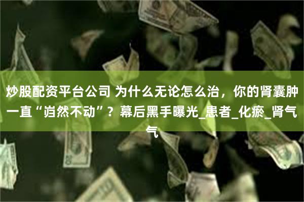 炒股配资平台公司 为什么无论怎么治，你的肾囊肿一直“岿然不动”？幕后黑手曝光_患者_化瘀_肾气