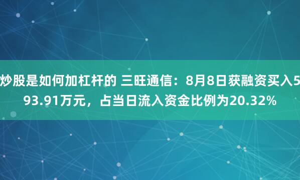炒股是如何加杠杆的 三旺通信：8月8日获融资买入593.91万元，占当日流入资金比例为20.32%